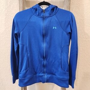 Under Armor Girls Kids Blue Zip-Up Sweatshirt - Size Small